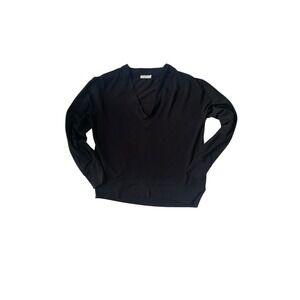 Rag & Bone‎ V-Neck Pullover Lightweight Long Sleeve Top Black Size S